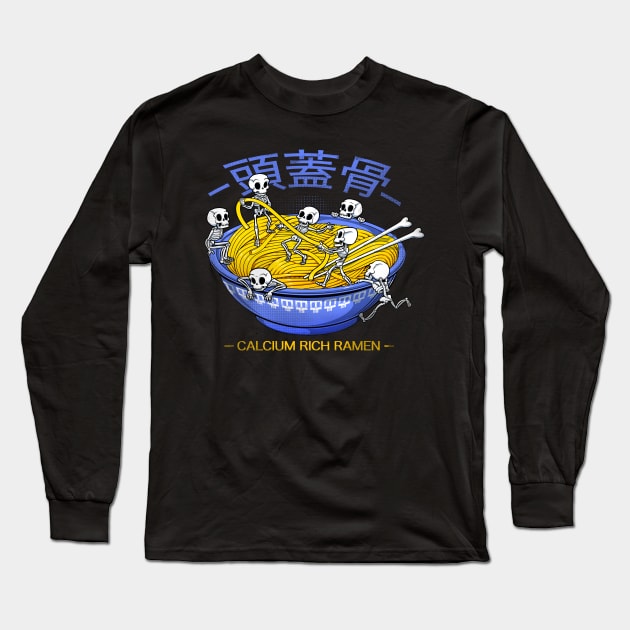 Kawaii Anime Cat Japanese Ramen Noodles Long Sleeve T-Shirt by Tobe_Fonseca